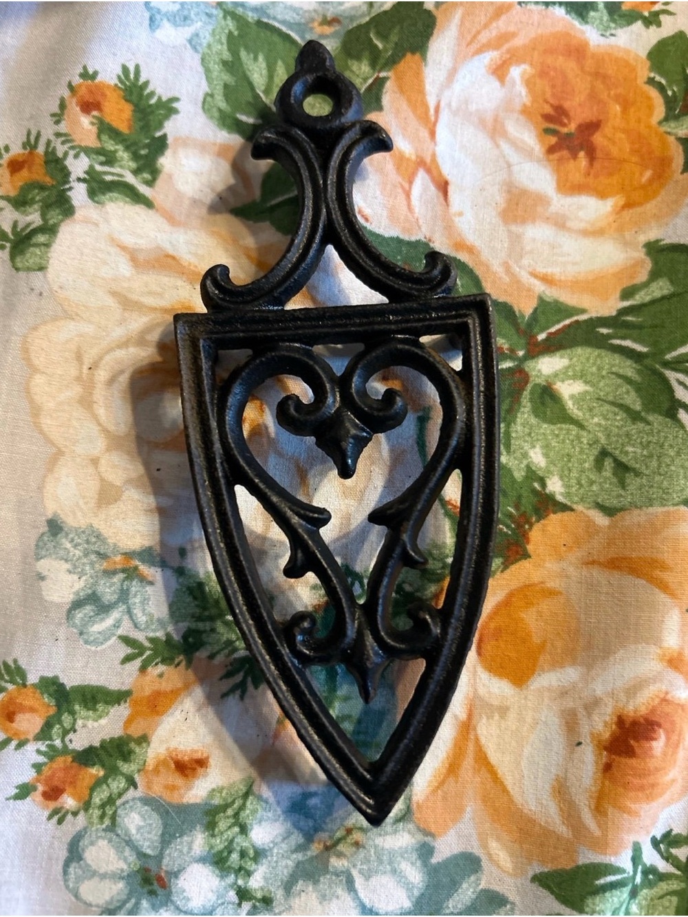 Ornate Black Cast Iron Decorative Wall Hook